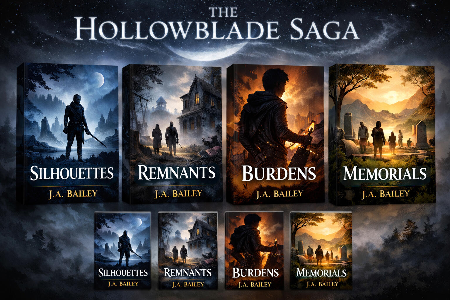 Concept artwork for all 4 novels - Titles are locked in
